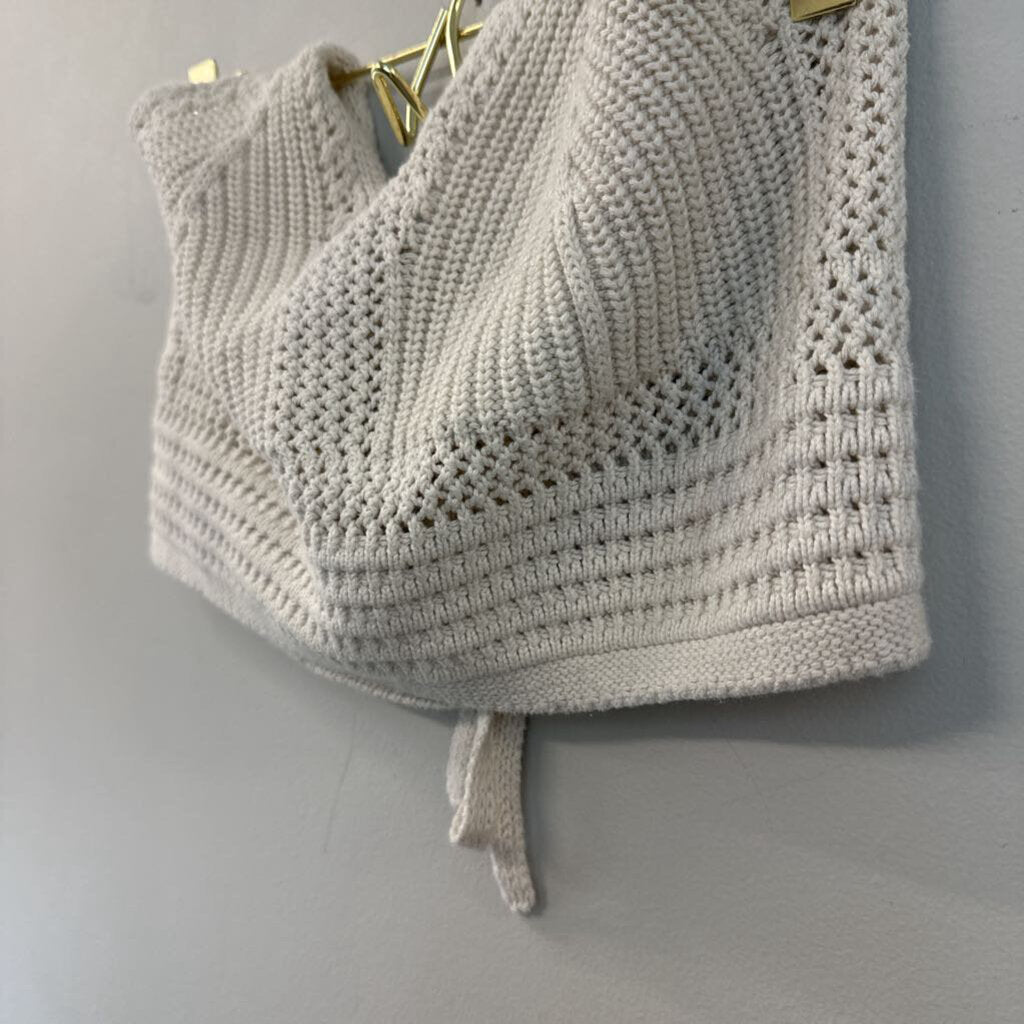 Aerie Cream Knit Cropped Halter Top Medium