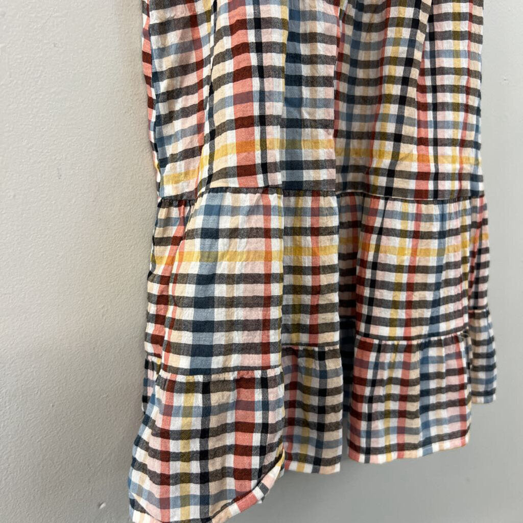 Loft White/ Multi Plaid Tank Top Medium