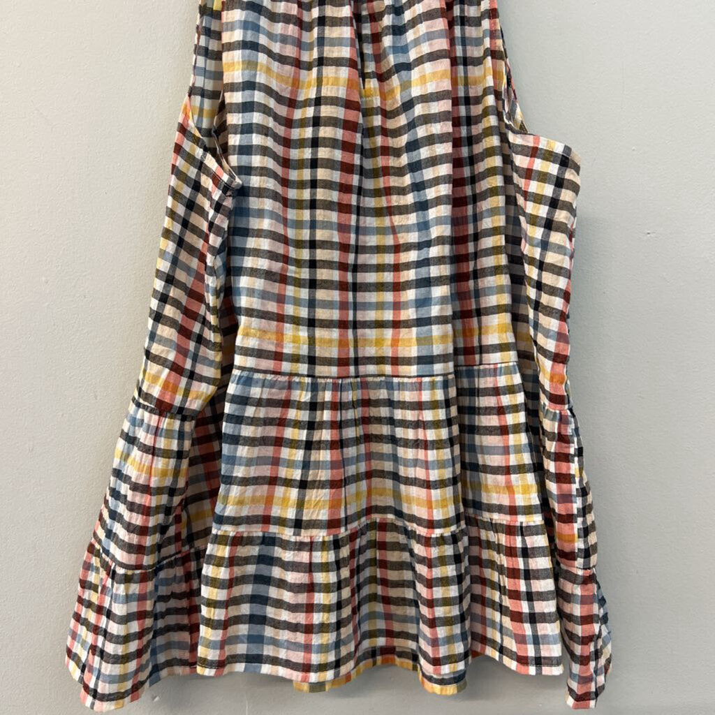 Loft White/ Multi Plaid Tank Top Medium
