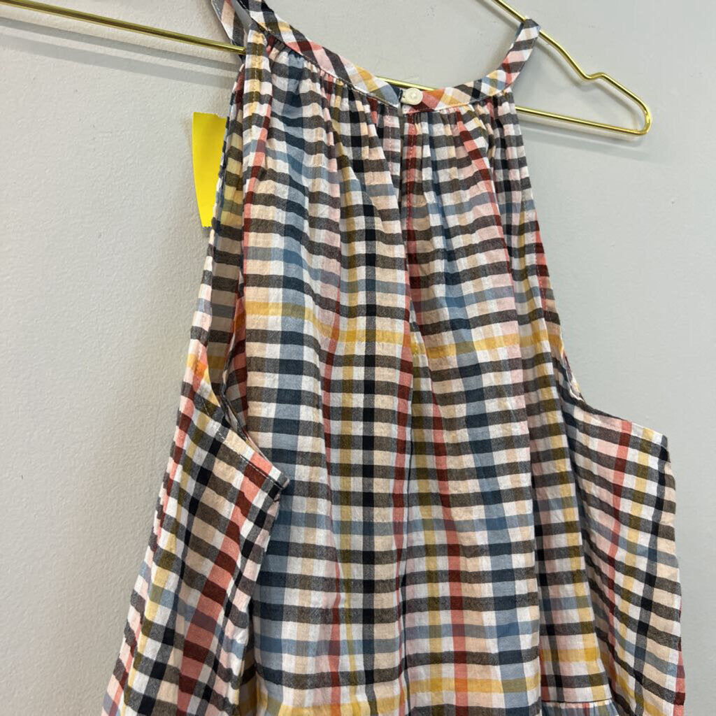 Loft White/ Multi Plaid Tank Top Medium