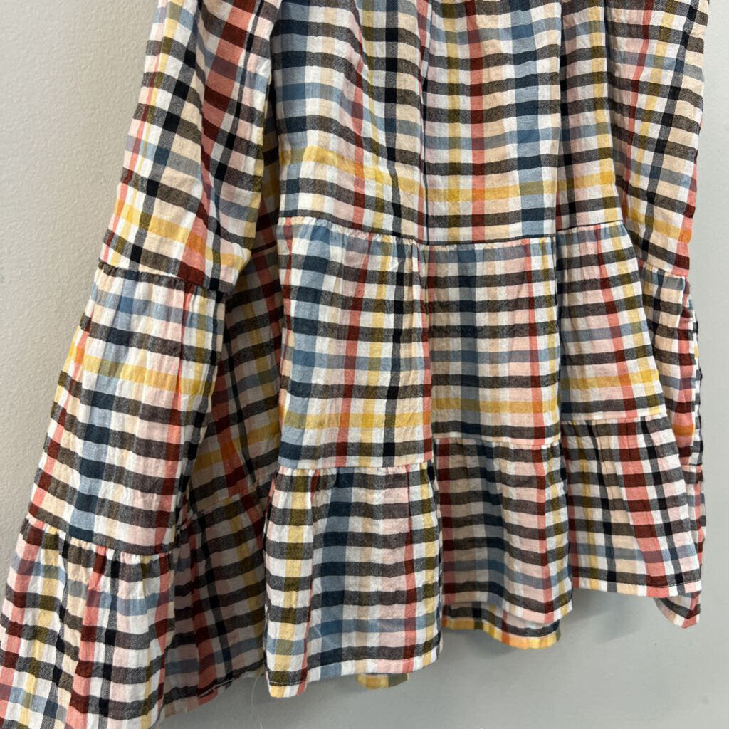 Loft White/ Multi Plaid Tank Top Medium