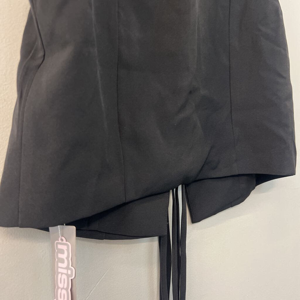 Missguided Black Tie Front Sleeveless Top Medium