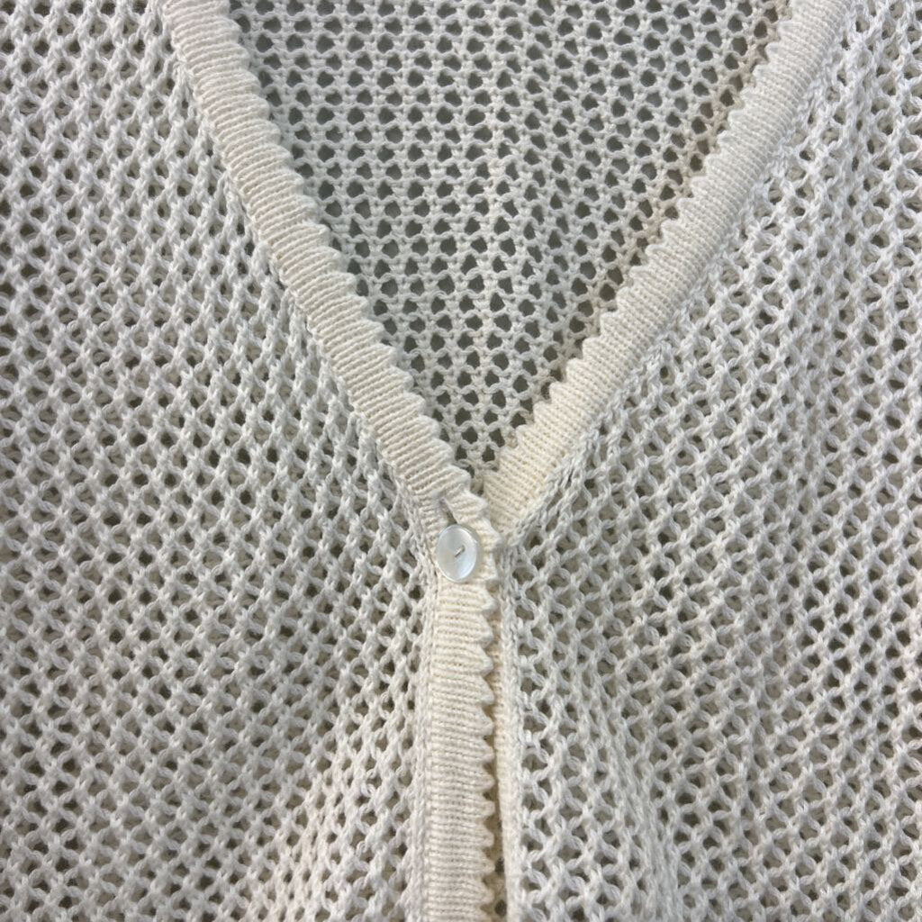 Christopher and Banks White Open Knit Cardigan Sweater Large
