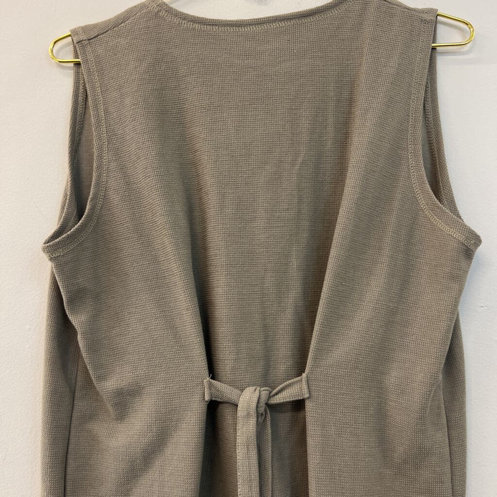 Sag Harbor Brown Sleeveless Button Front Top Medium