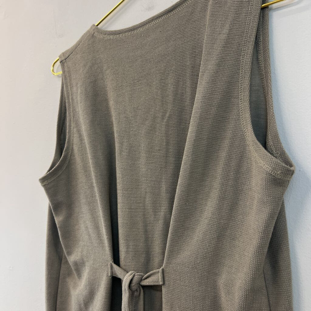 Sag Harbor Brown Sleeveless Button Front Top Medium