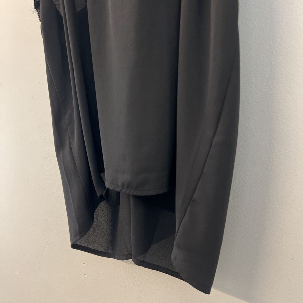 J Crew Black Ruffle Cross Strap Top 10