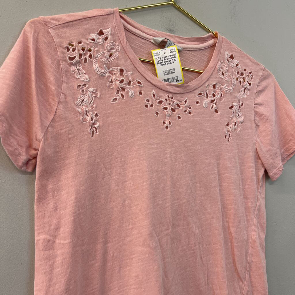 Lucky Brand Pink Short Sleeve Top Small