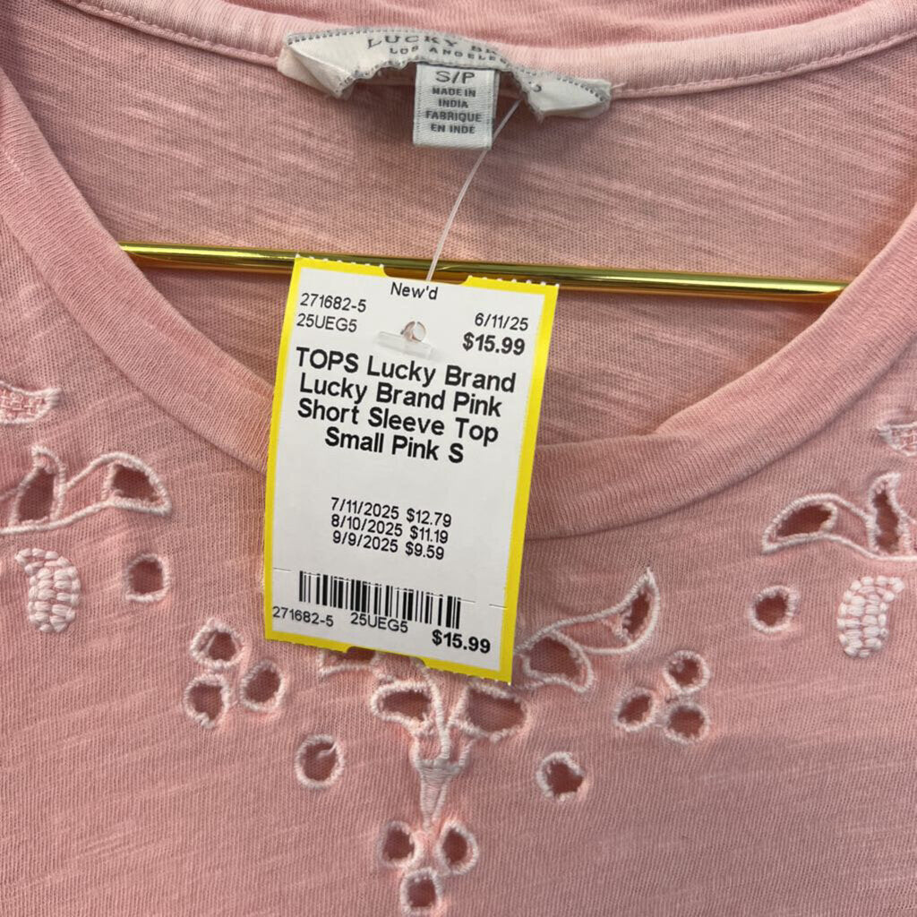 Lucky Brand Pink Short Sleeve Top Small