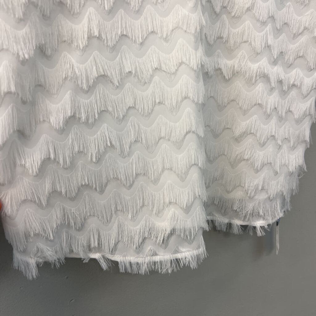 Cupshe White Frayed Print Tank Top Small