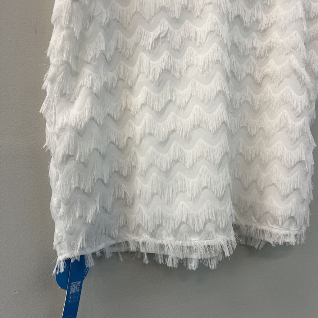 Cupshe White Frayed Print Tank Top Small