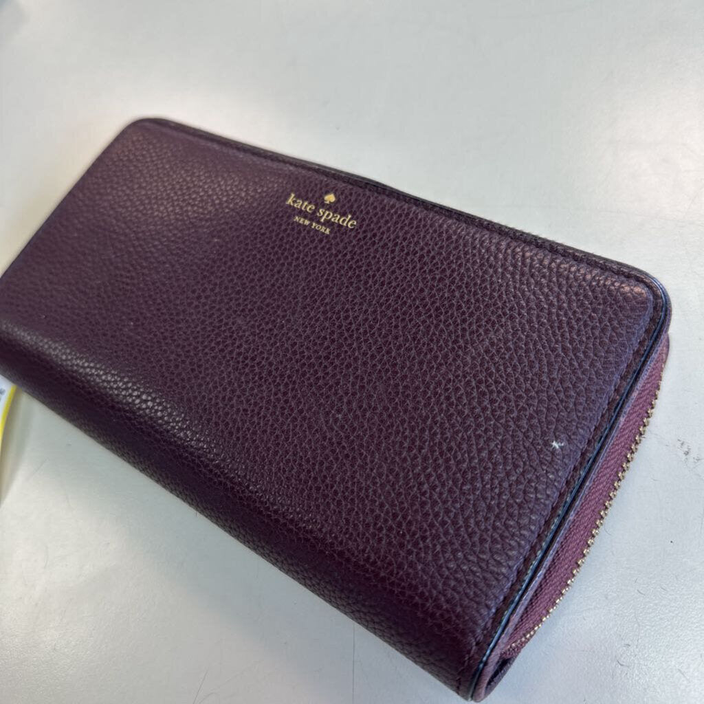 Kate Spade Burgundy Pebbled Leather Wallet