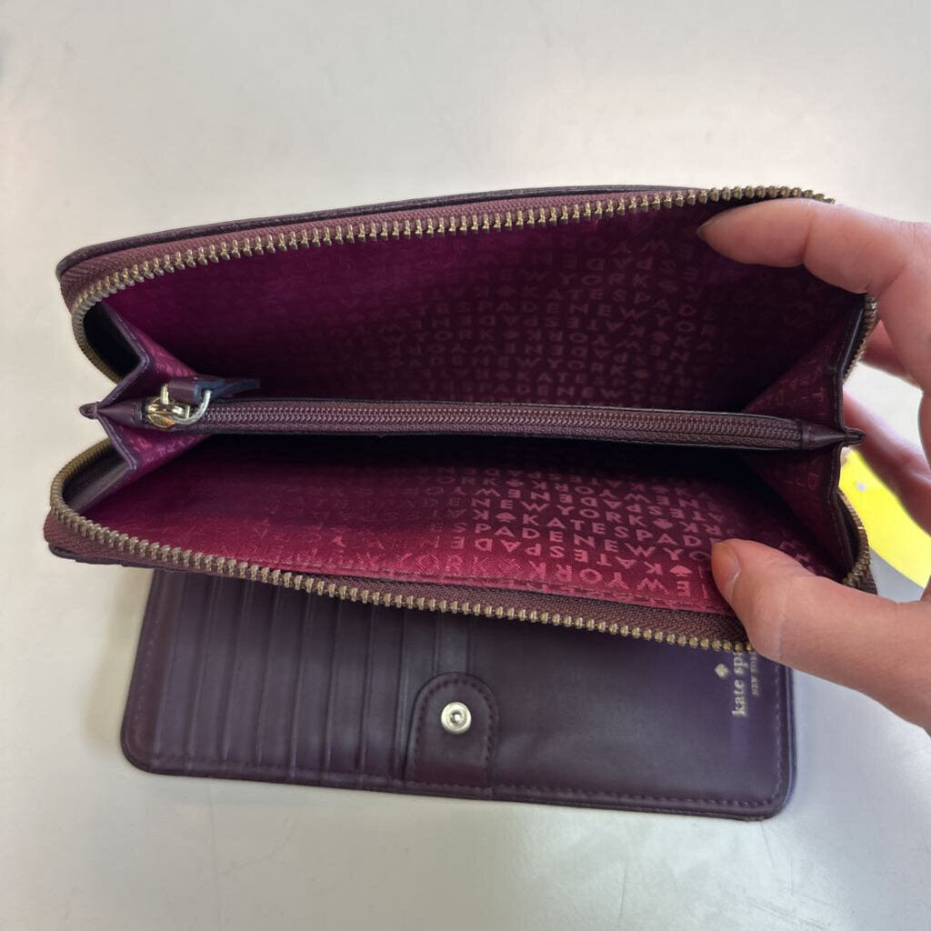 Kate Spade Burgundy Pebbled Leather Wallet