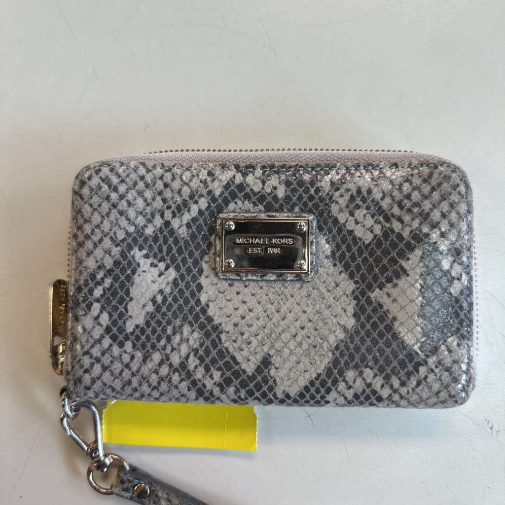 Michael Kors Brown Snakeskin Wristlet Wallet