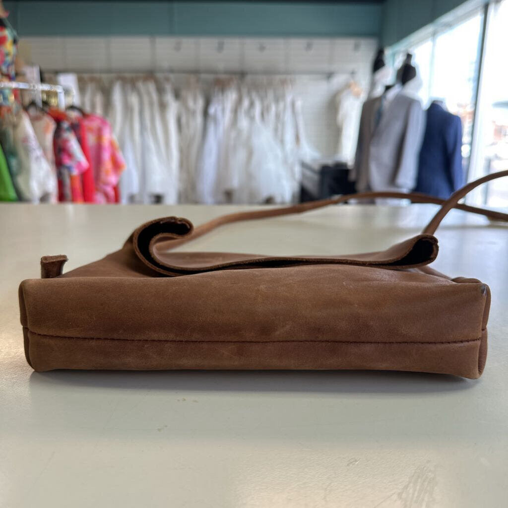 Able Brown Leather Lomi Foldover Crossbody Purse