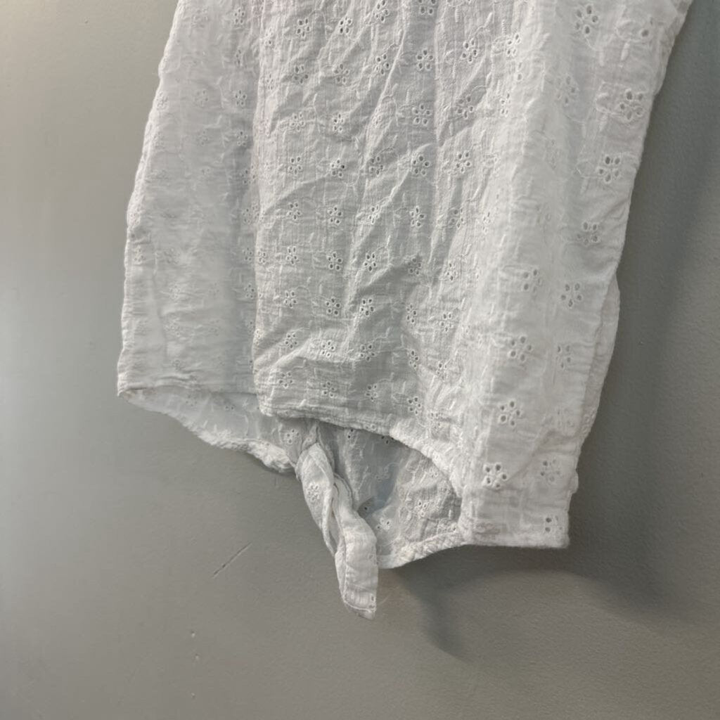 Cotton On White Eyelet Sleeveless Button Down Top Medium
