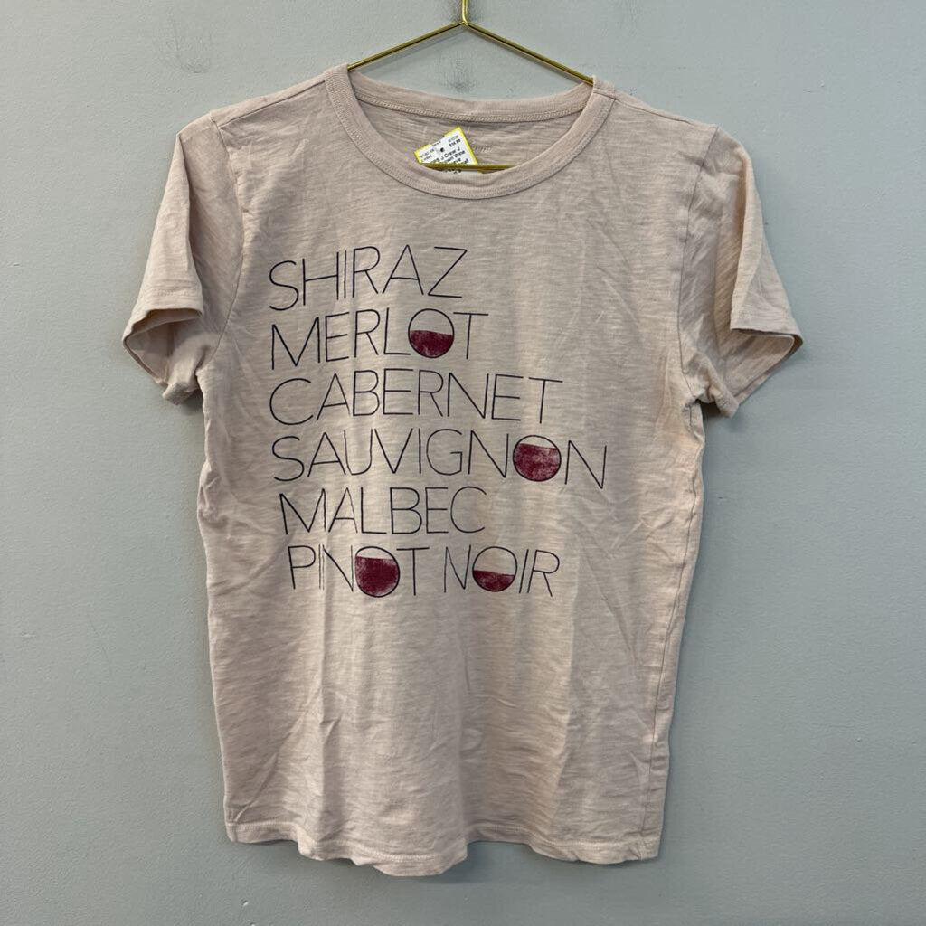 J Crew Brown Wine Short Sleeve Graphic Tee Small