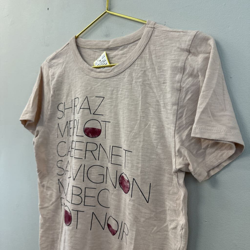 J Crew Brown Wine Short Sleeve Graphic Tee Small