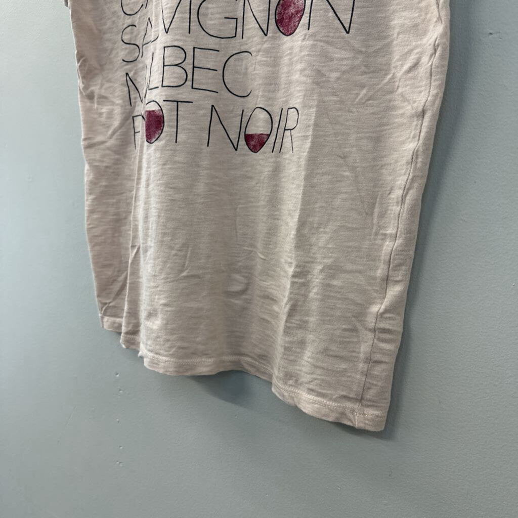J Crew Brown Wine Short Sleeve Graphic Tee Small