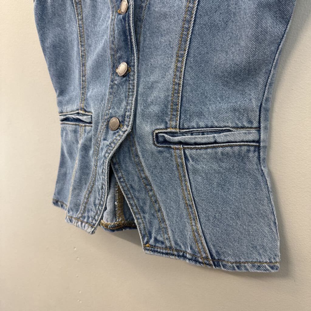 Nasty Gal Medium Wash Denim Vest Top 4