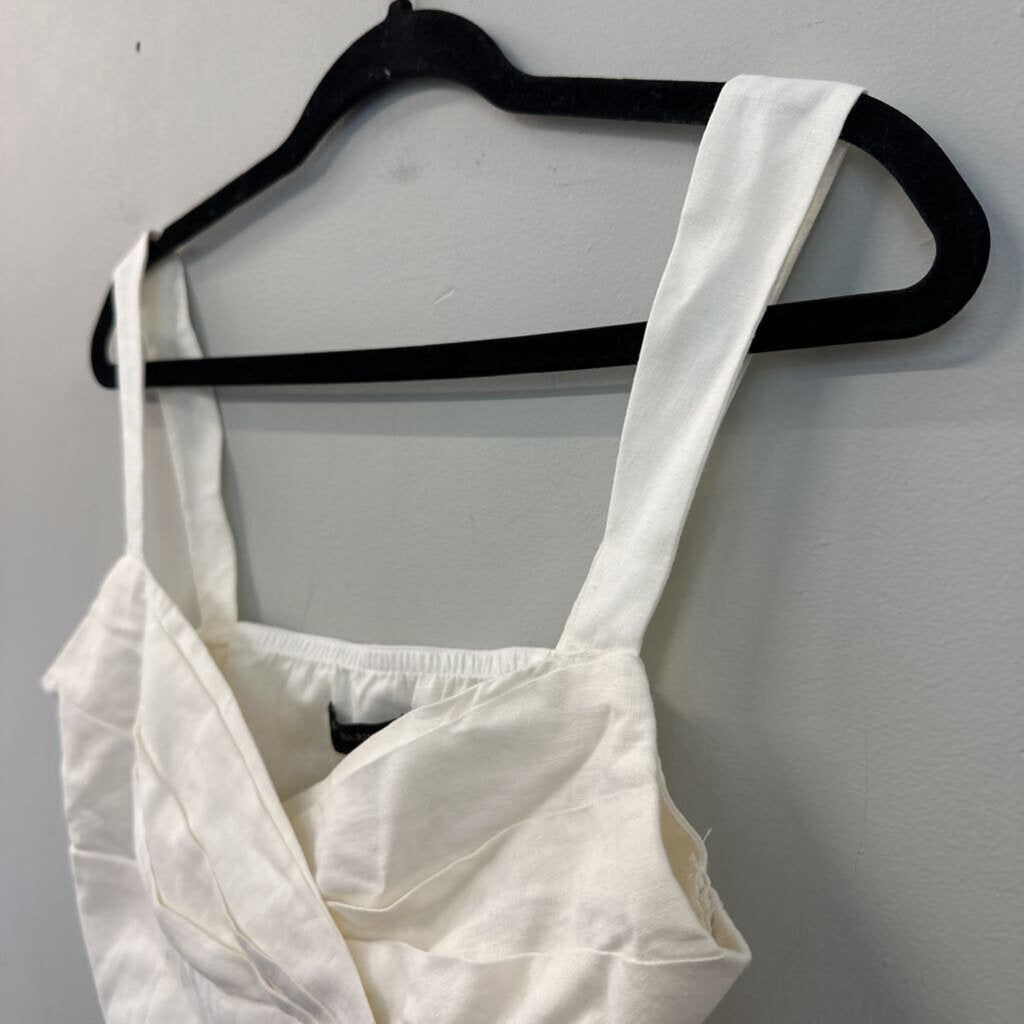 Banana Republic White Linen Blend Cropped Tank Top 4