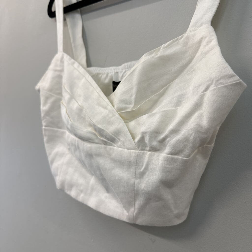 Banana Republic White Linen Blend Cropped Tank Top 4