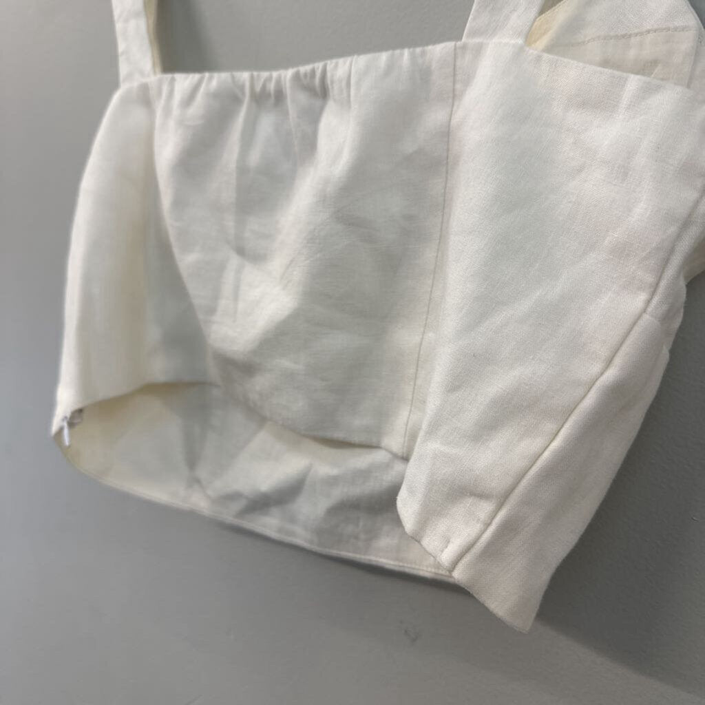 Banana Republic White Linen Blend Cropped Tank Top 4