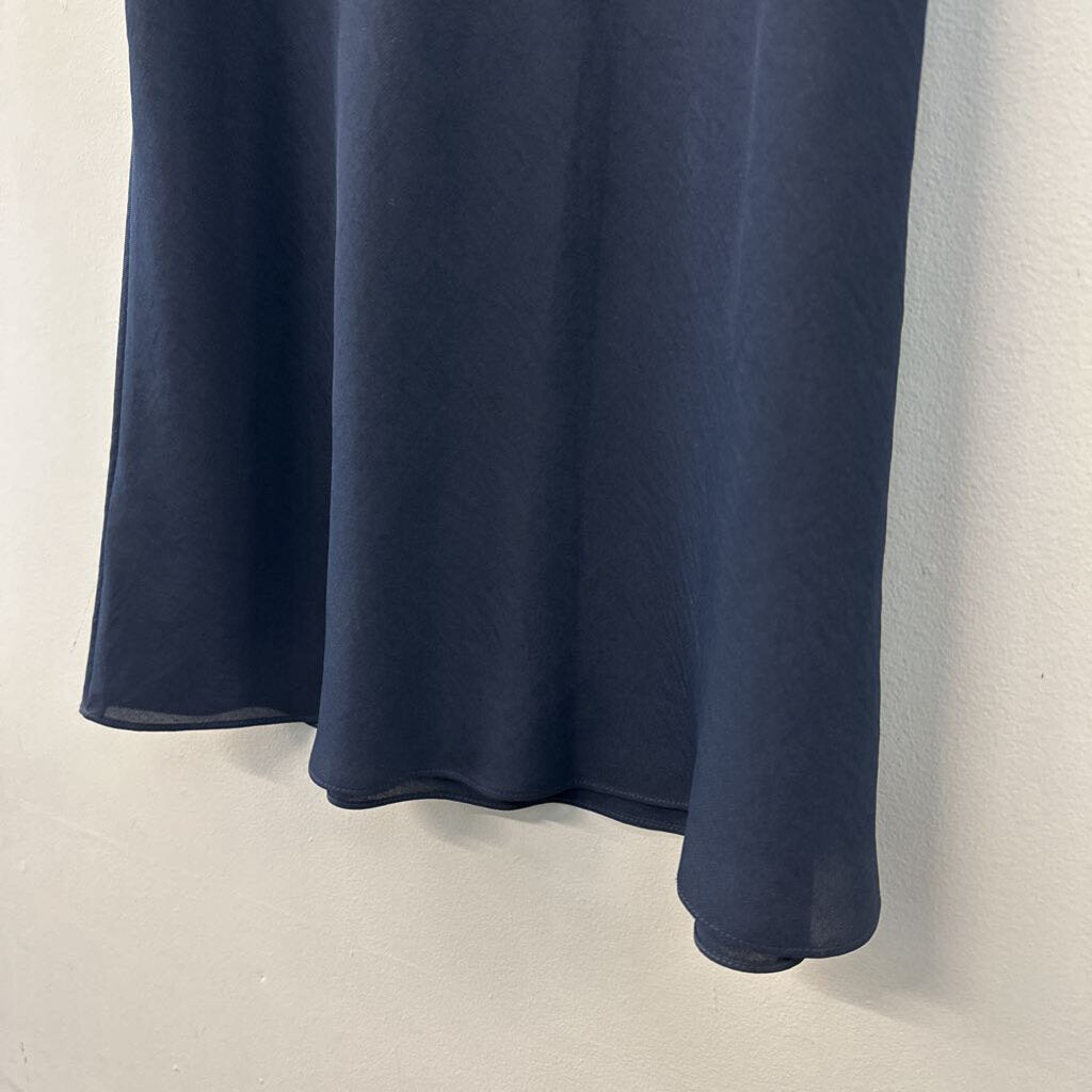 Cabi Navy/ Black Lace Trim Silky Tank Top Medium