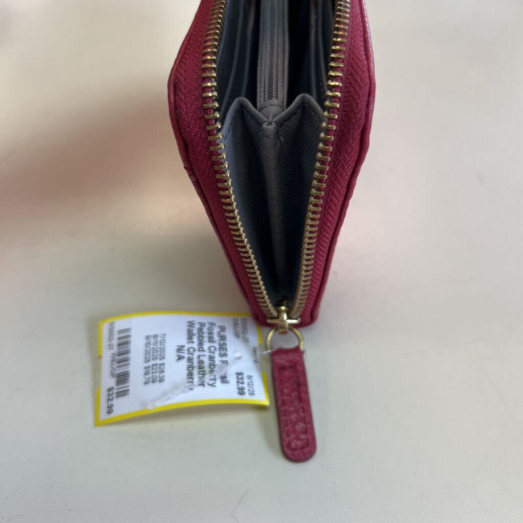 Fossil Cranberry Pebbled Leather Wallet
