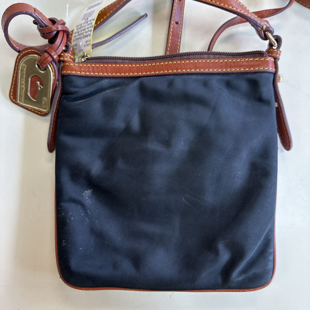 Dooney and Bourke Black/ Brown Nylon Crossbody Purse