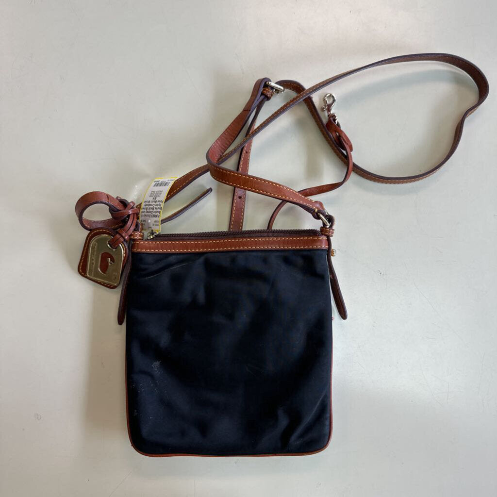 Dooney and Bourke Black/ Brown Nylon Crossbody Purse