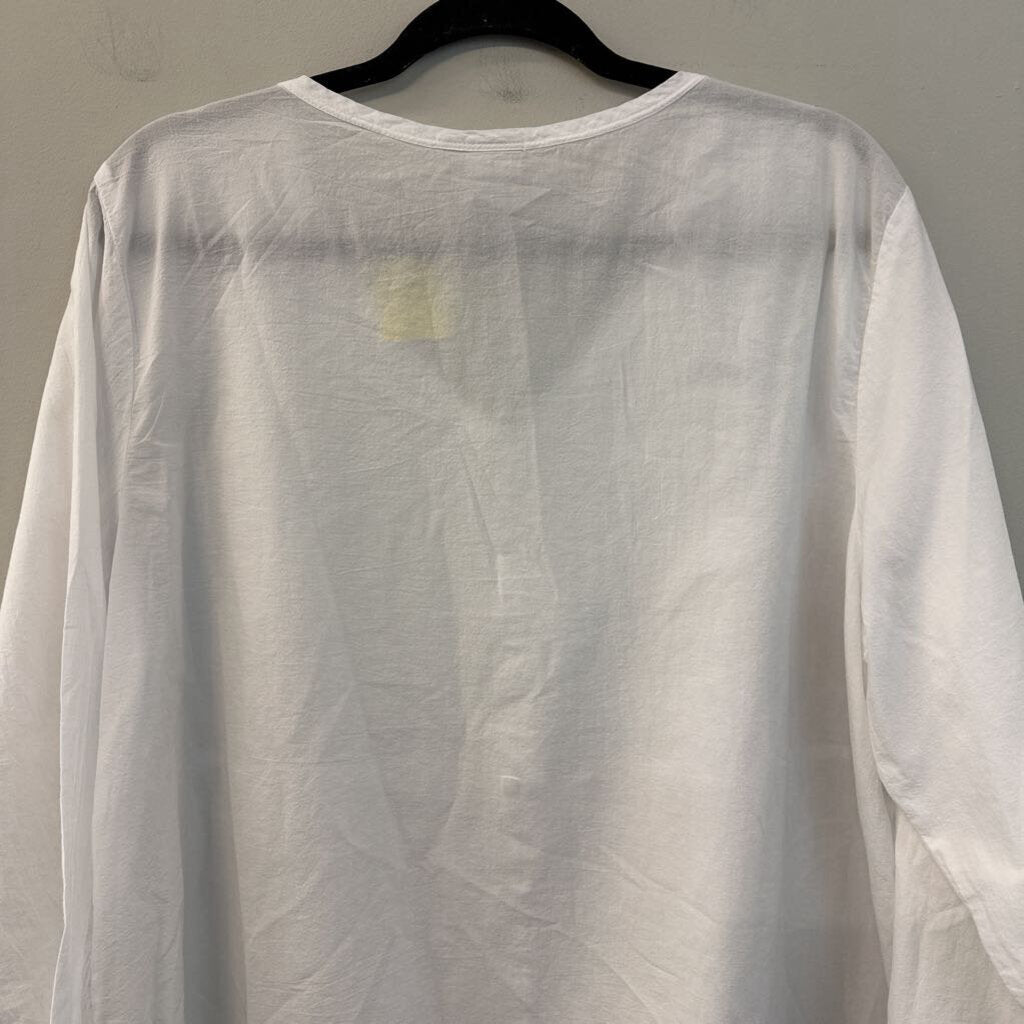 Focus White Embroidered Long Sleeve Top Extra Large