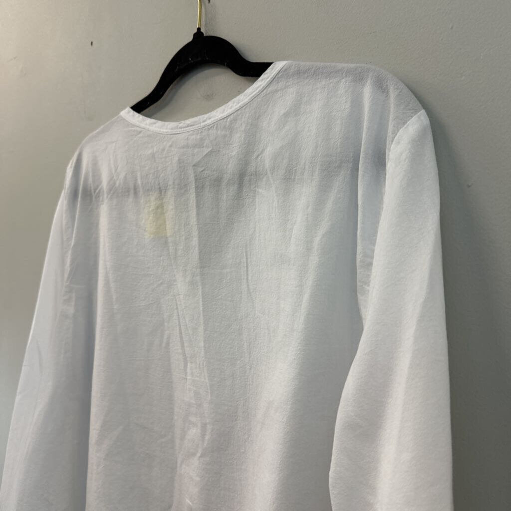 Focus White Embroidered Long Sleeve Top Extra Large