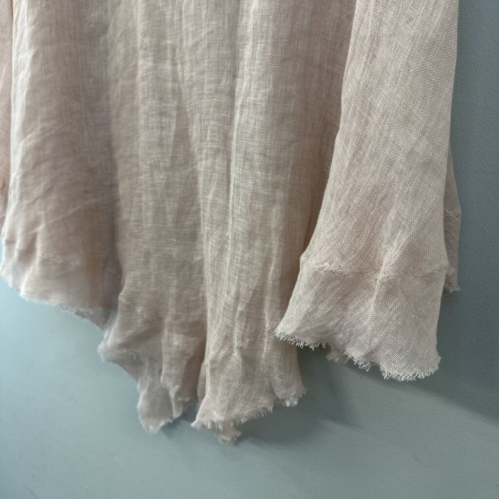 Vikolino Pink 100% Linen Poncho Top One Size