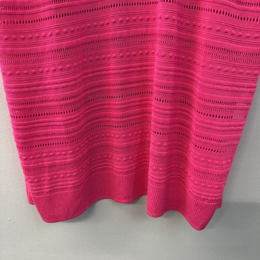 Chicos Hot Pink Knit Open Front Duster Sweater Large