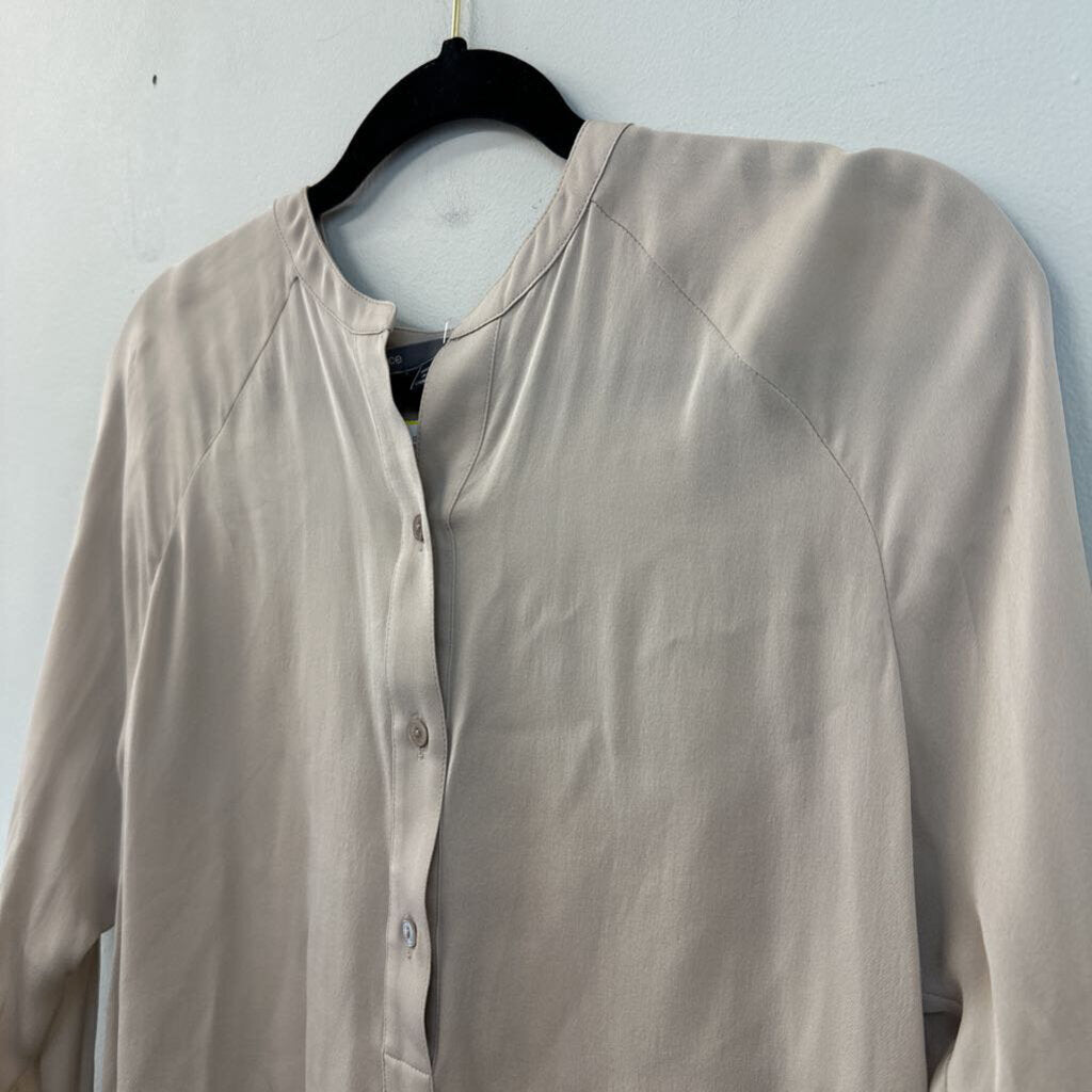 Vince Light Brown Silky Long Sleeve Top Extra Small