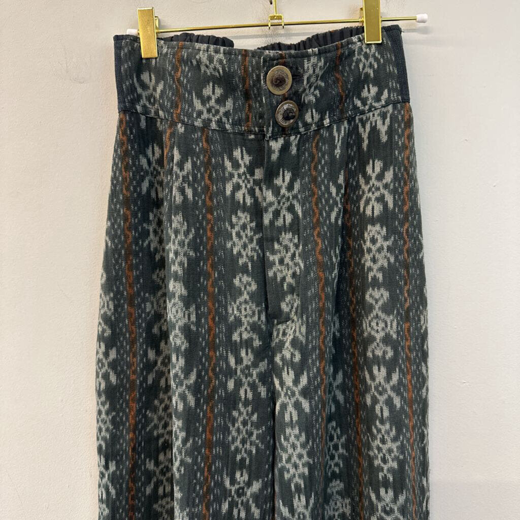 Nusantara Blue/ Multi Print High Waisted Pants Small