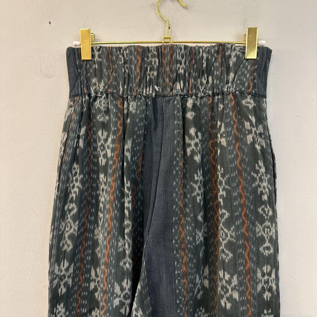 Nusantara Blue/ Multi Print High Waisted Pants Small