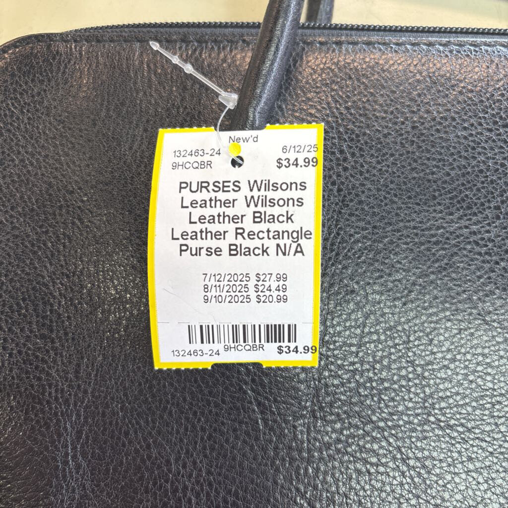 Wilsons Leather Black Leather Rectangle Purse