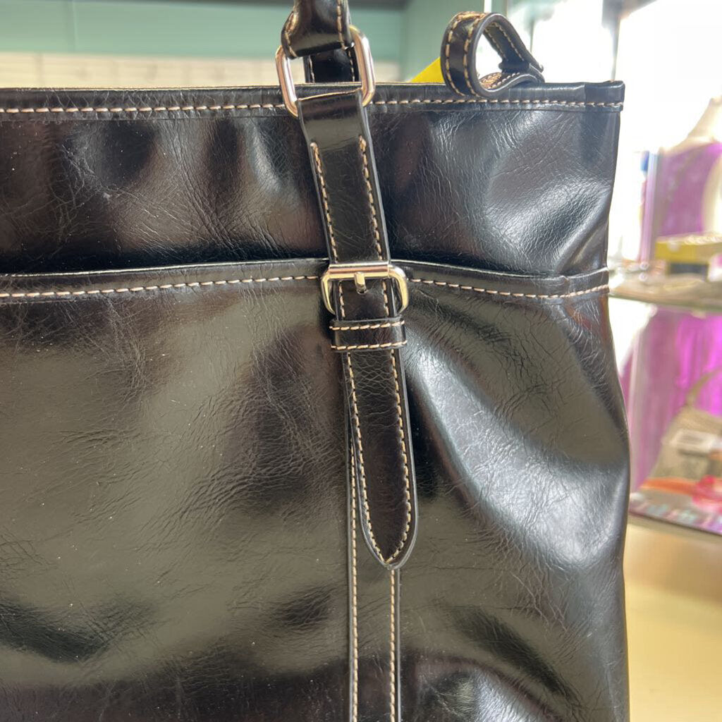 Nine and Co Black Shiny Leather Purse