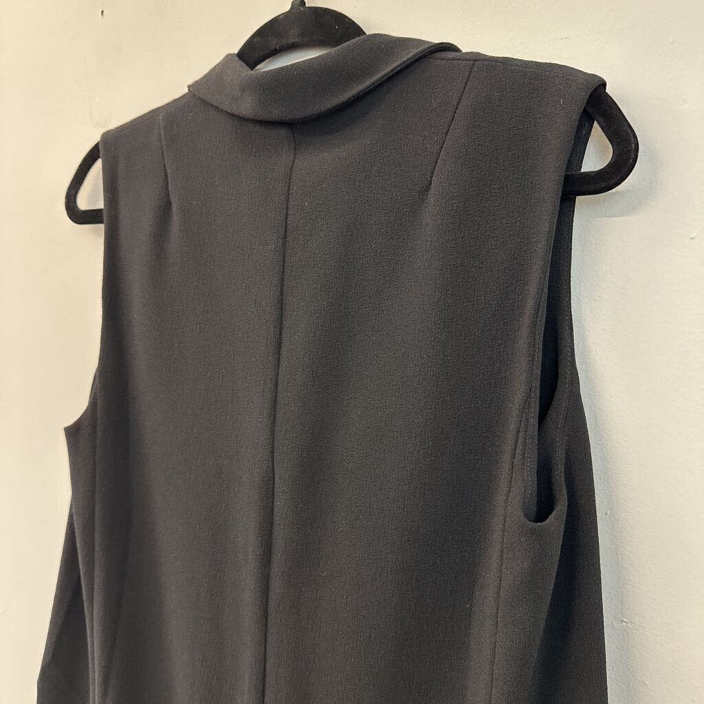 Cartonnier Black Open Front Long Vest Top Small