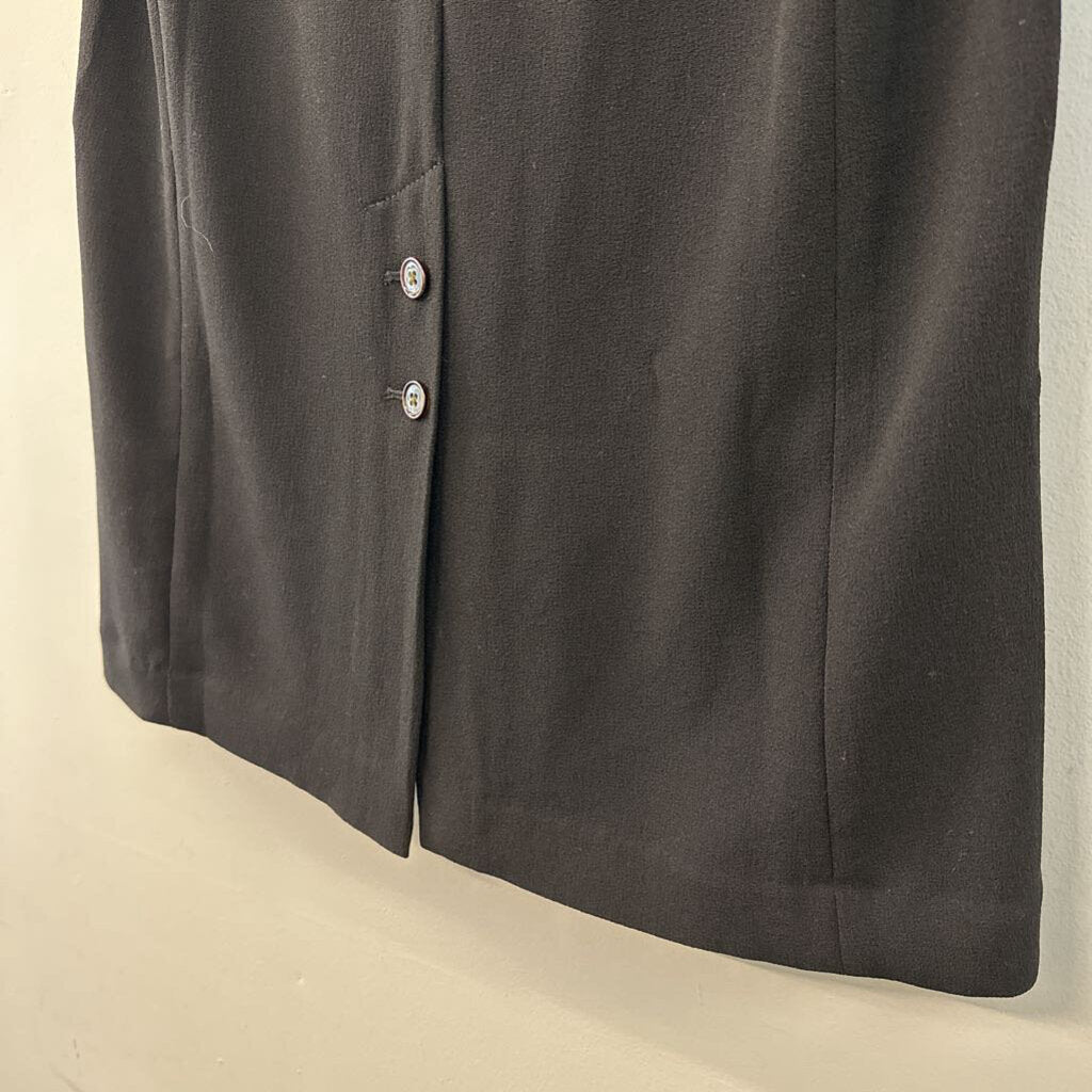 Cartonnier Black Open Front Long Vest Top Small