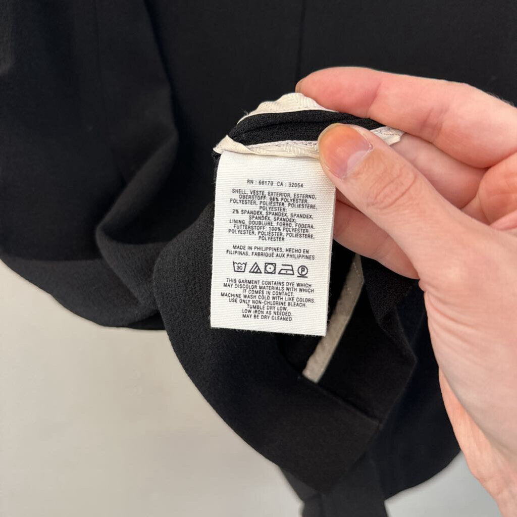 Cartonnier Black Open Front Long Vest Top Small