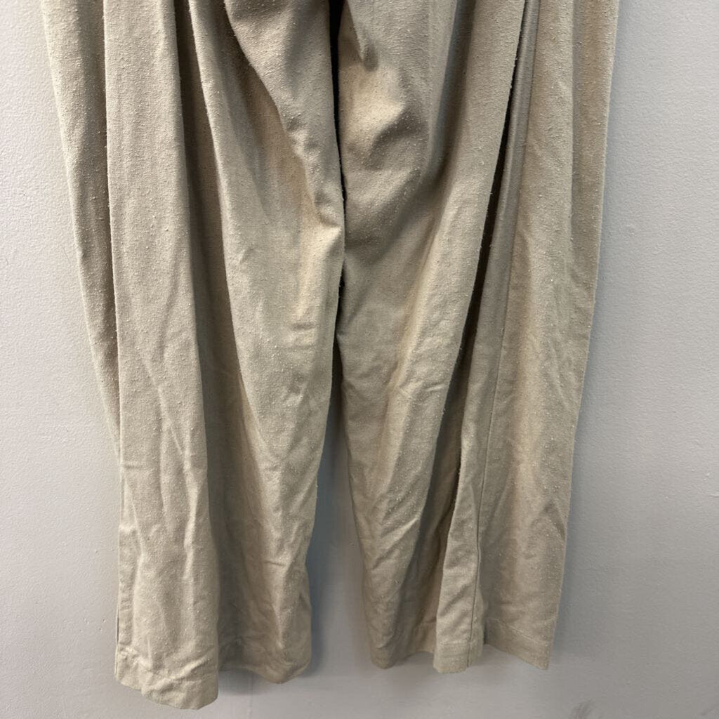 Ozma Beige 100% Silk Tie Back Jumpsuit Extra Small