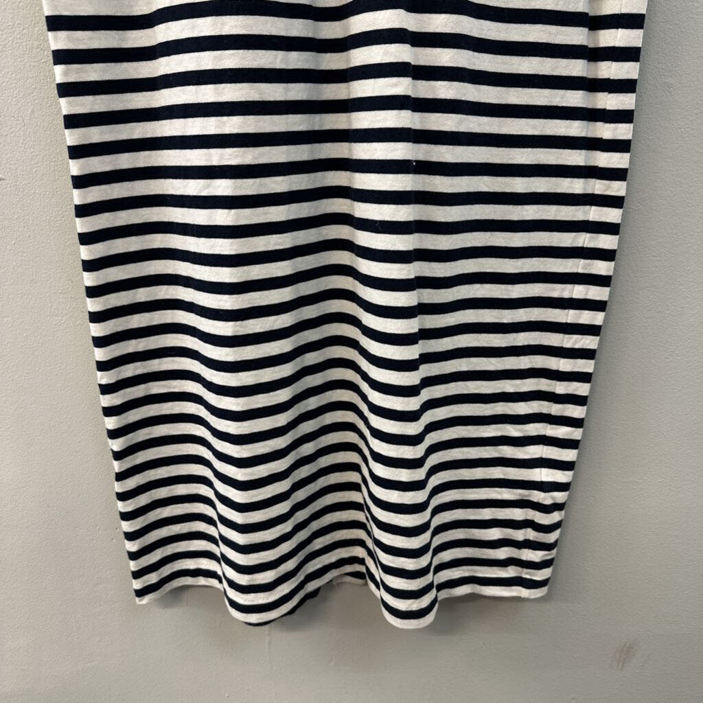 J Crew White/ Navy Striped Long Sleeve Maxi Dress 4