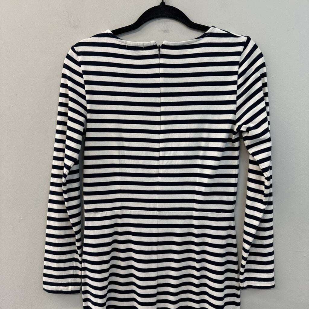 J Crew White/ Navy Striped Long Sleeve Maxi Dress 4
