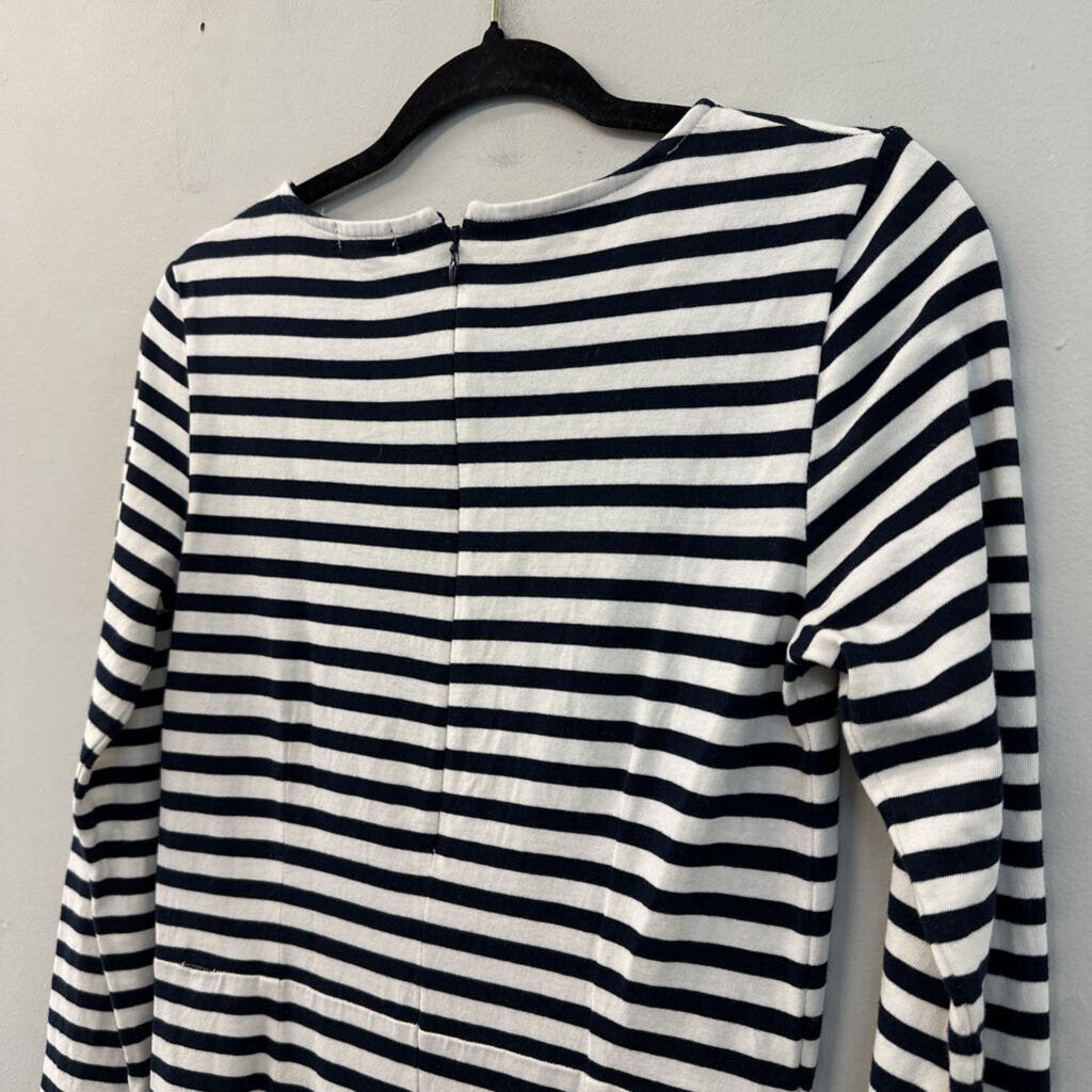 J Crew White/ Navy Striped Long Sleeve Maxi Dress 4