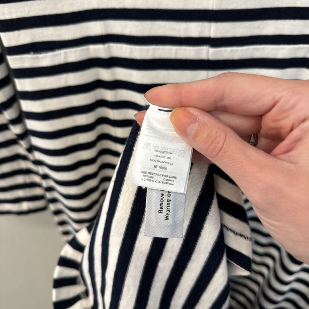 J Crew White/ Navy Striped Long Sleeve Maxi Dress 4