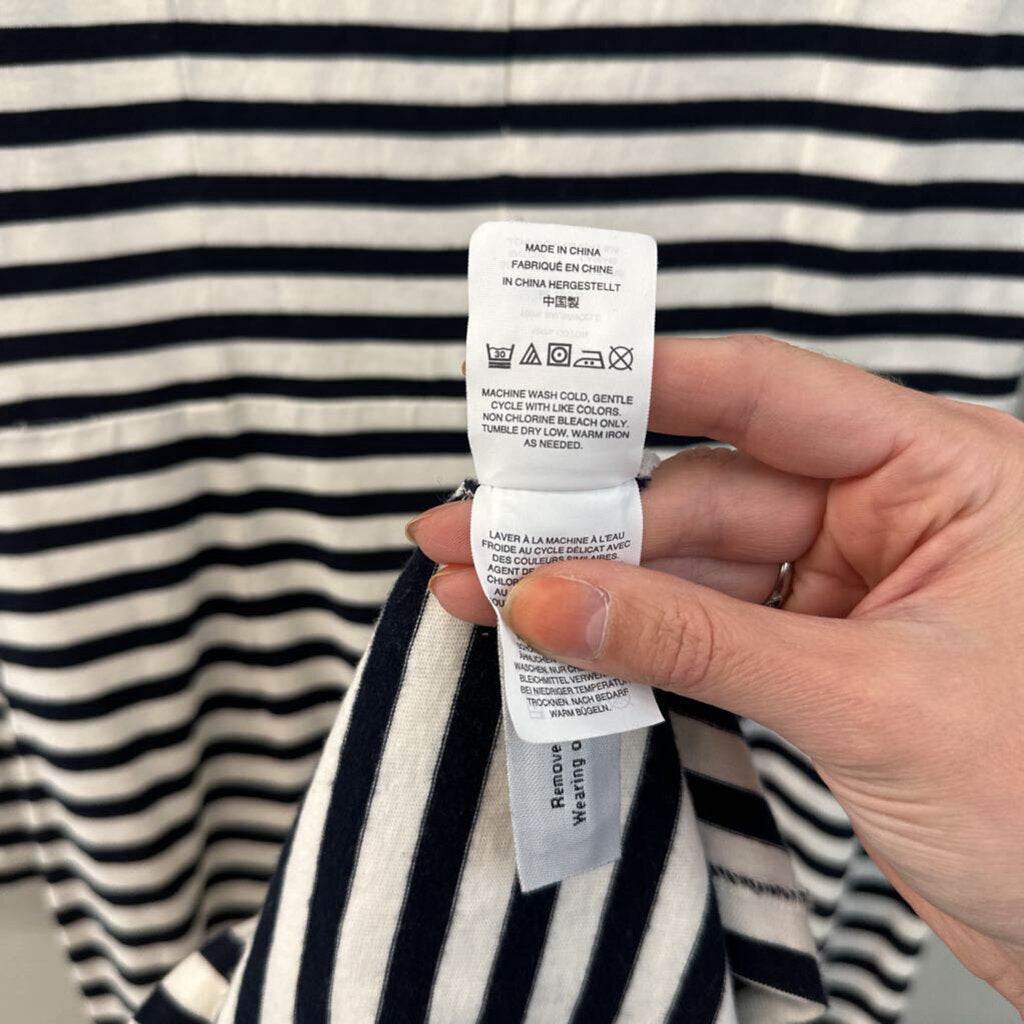 J Crew White/ Navy Striped Long Sleeve Maxi Dress 4