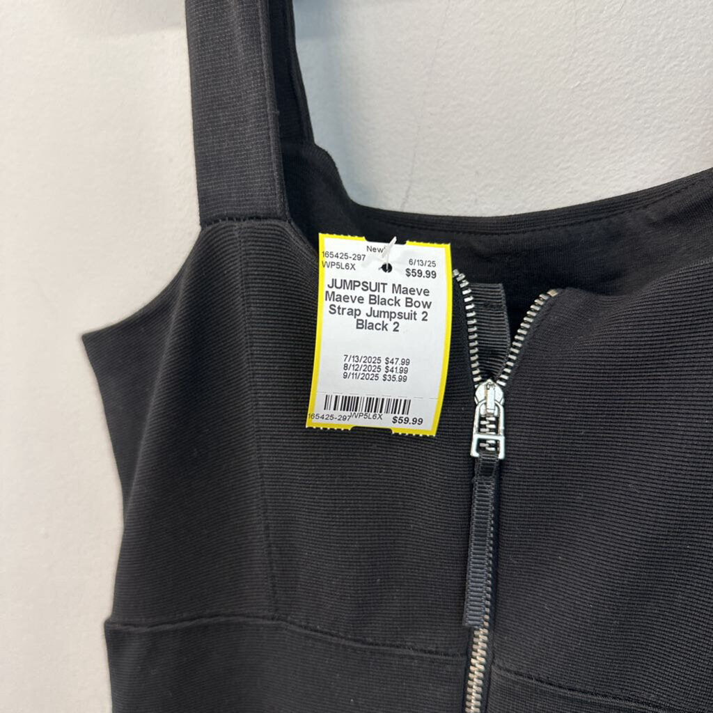 Maeve Black Bow Strap Jumpsuit 2