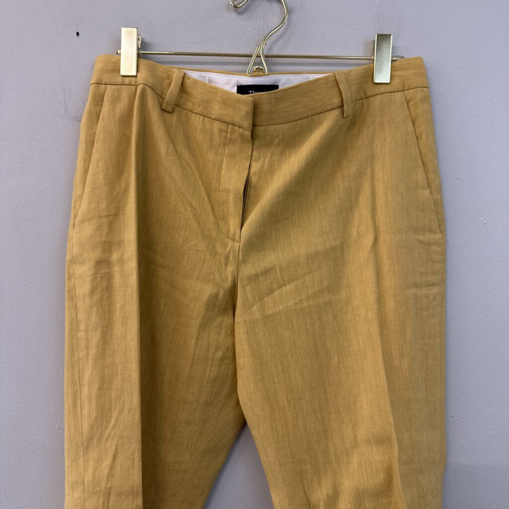 Theory Yellow Linen Blend Pants 2